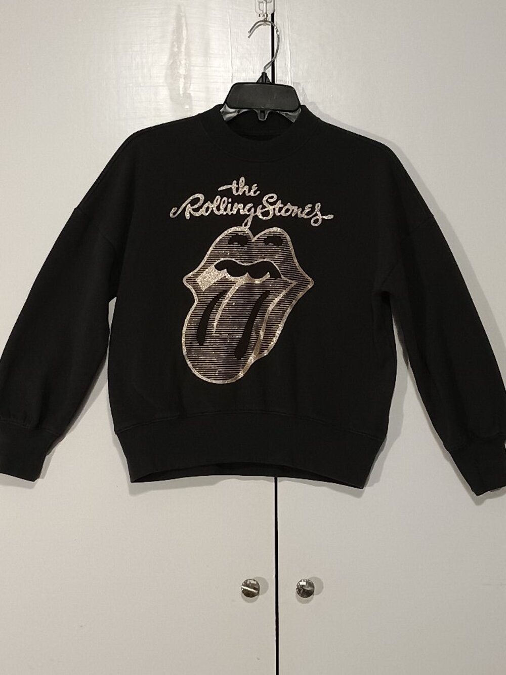 Abercrombie Kids Rolling Stones Graphic Sweatshirt 11/12 Black Rock Band Pullove - Picture 2 of 7